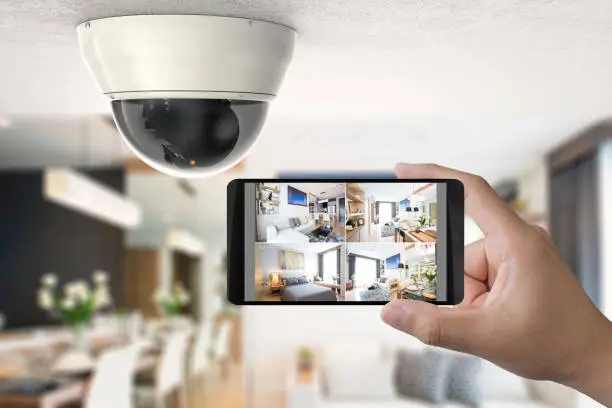 Security camera and cell phone monitoring.